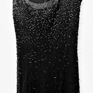 Donna Karen Signature - Black Beaded Lined Cocktail dress Size 4